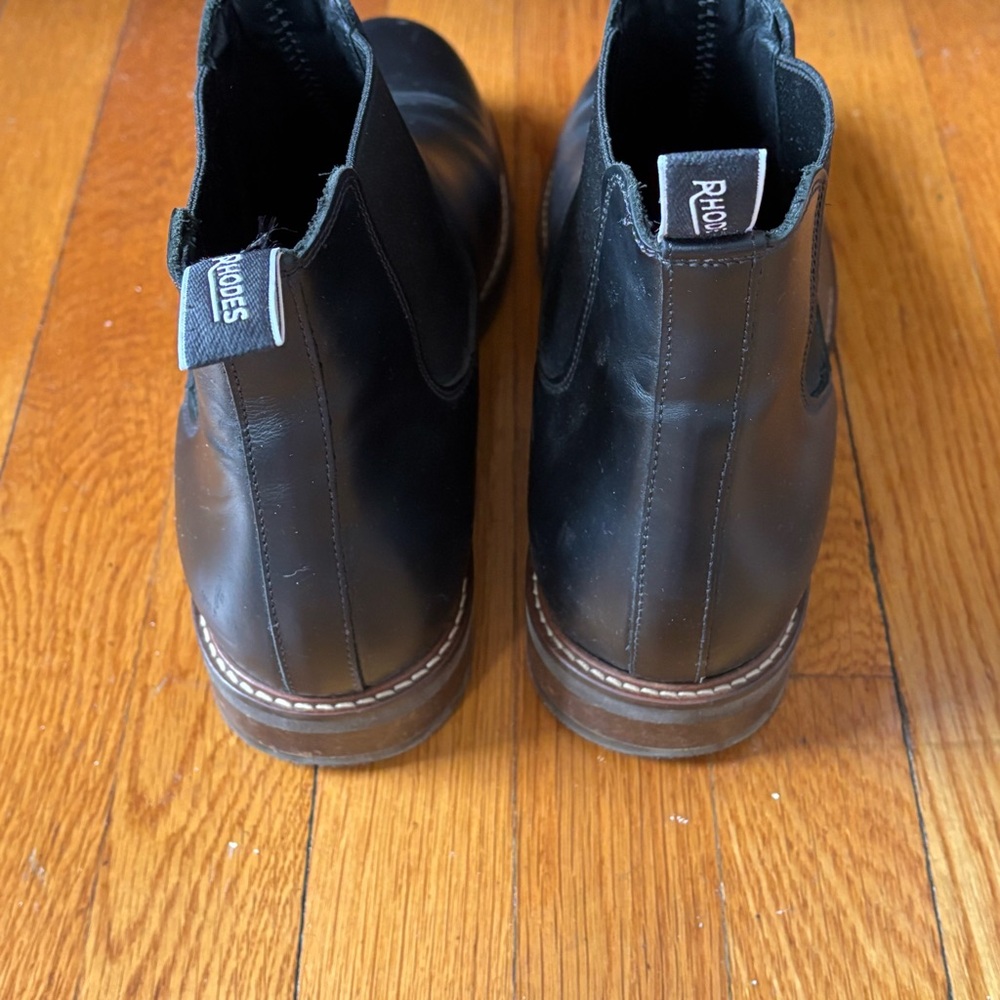 Rhodes Black Leather Chelsea Boots for Men - Picture 6 of 7